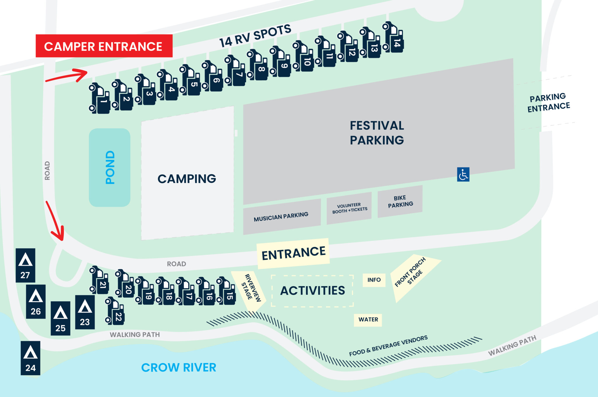 RV Camping Sites RiverSong Music Festival